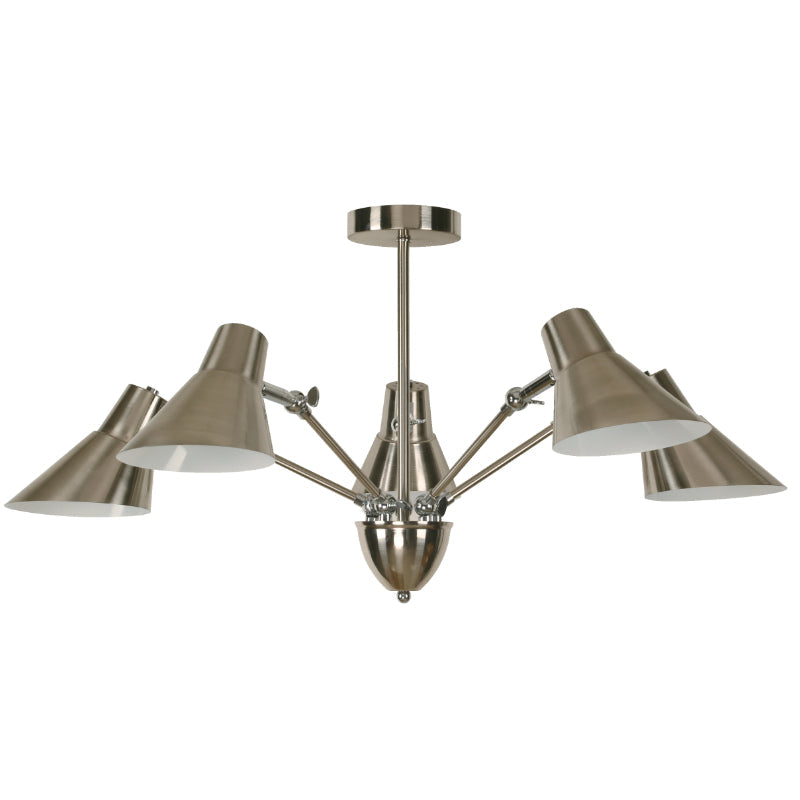 LAMP. TECHO CROMO 5L E27 40W