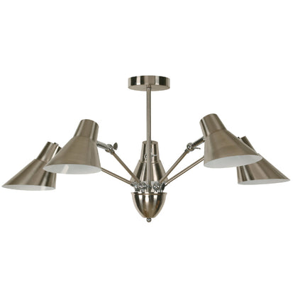 LAMP. TECHO CROMO 5L E27 40W