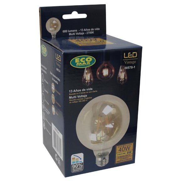 BOMBILLO LED FILAMENTO G95 E27 6W 100-265V 2700K