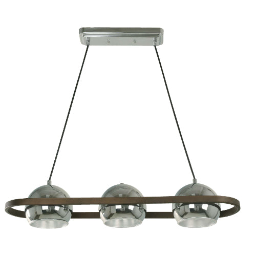 LAMP. TECHO CROMO 3L E27 40W