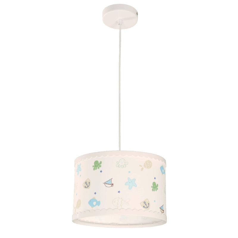 LAMP. COLGANTE BLANCO Y MULTICOLOR KIDDY 1L E27 9W