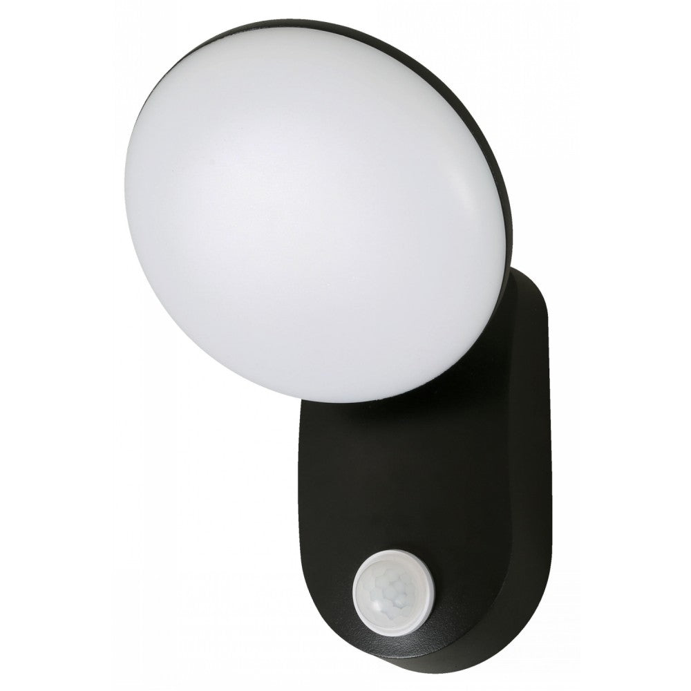 LAMP. LED EXT. DE PARED NEGRO 14W 100-240V 3000K CON SENSOR