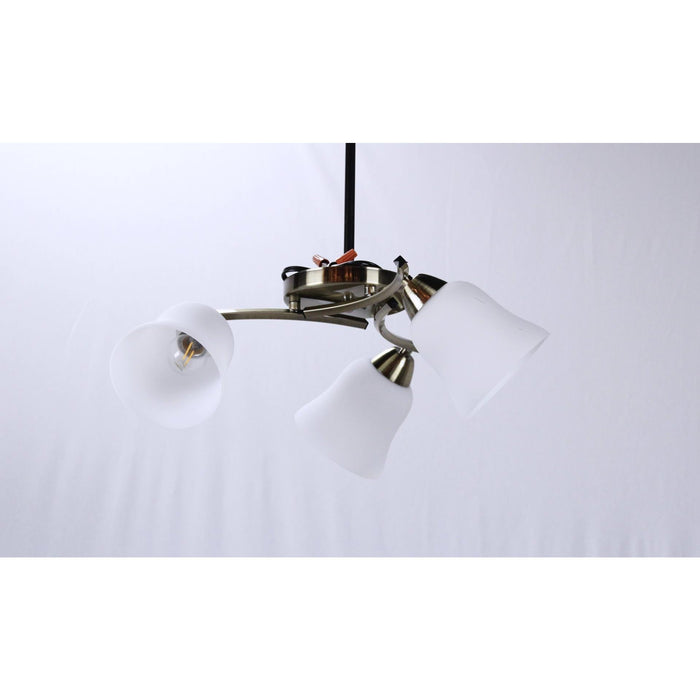 LAMP. TECHO BRONCE ANTIGUO 3L E27 40W