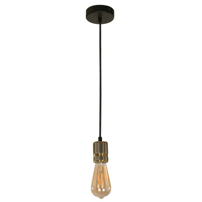 LAMP. COLGANTE BRONCE ANTIGUO 1L E27 60W