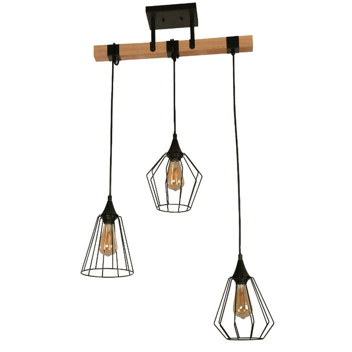 LAMP. COLGANTE NEGRO 3L E27 40W
