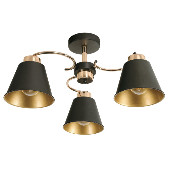 LAMP. TECHO NEGRO DORADO 3L E27 40W