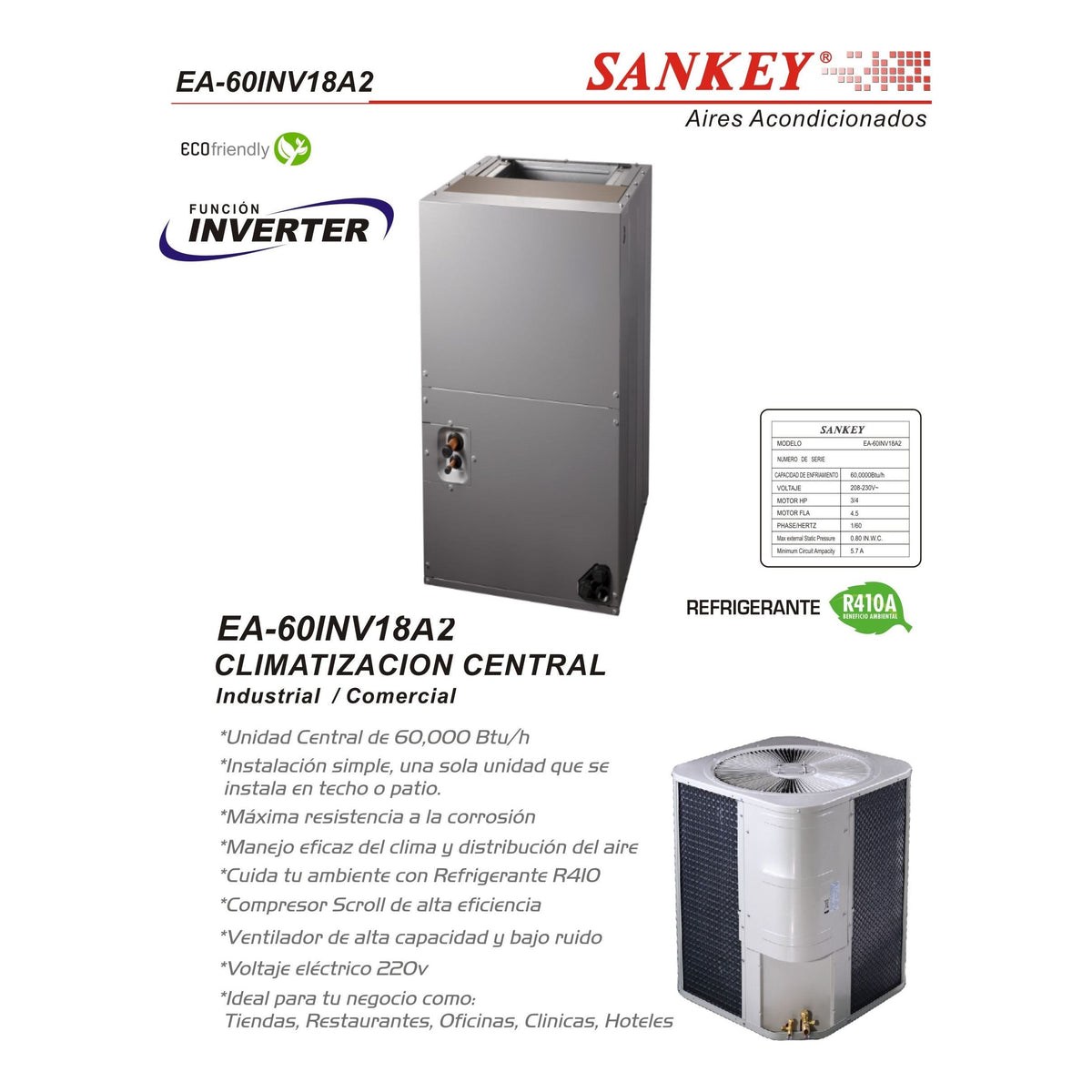 AIRE CENTRAL INVERTER 60,000 BTU SANKEY
