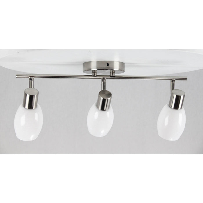 LAMP. TECHO REFLECTORA NÍQUEL SATINADO 3L E14 40W