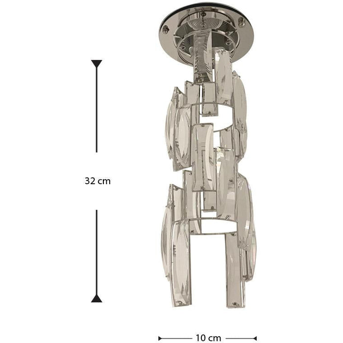 LAMP. TECHO CRISTAL TURNS CROMADO 1L GU10 35W
