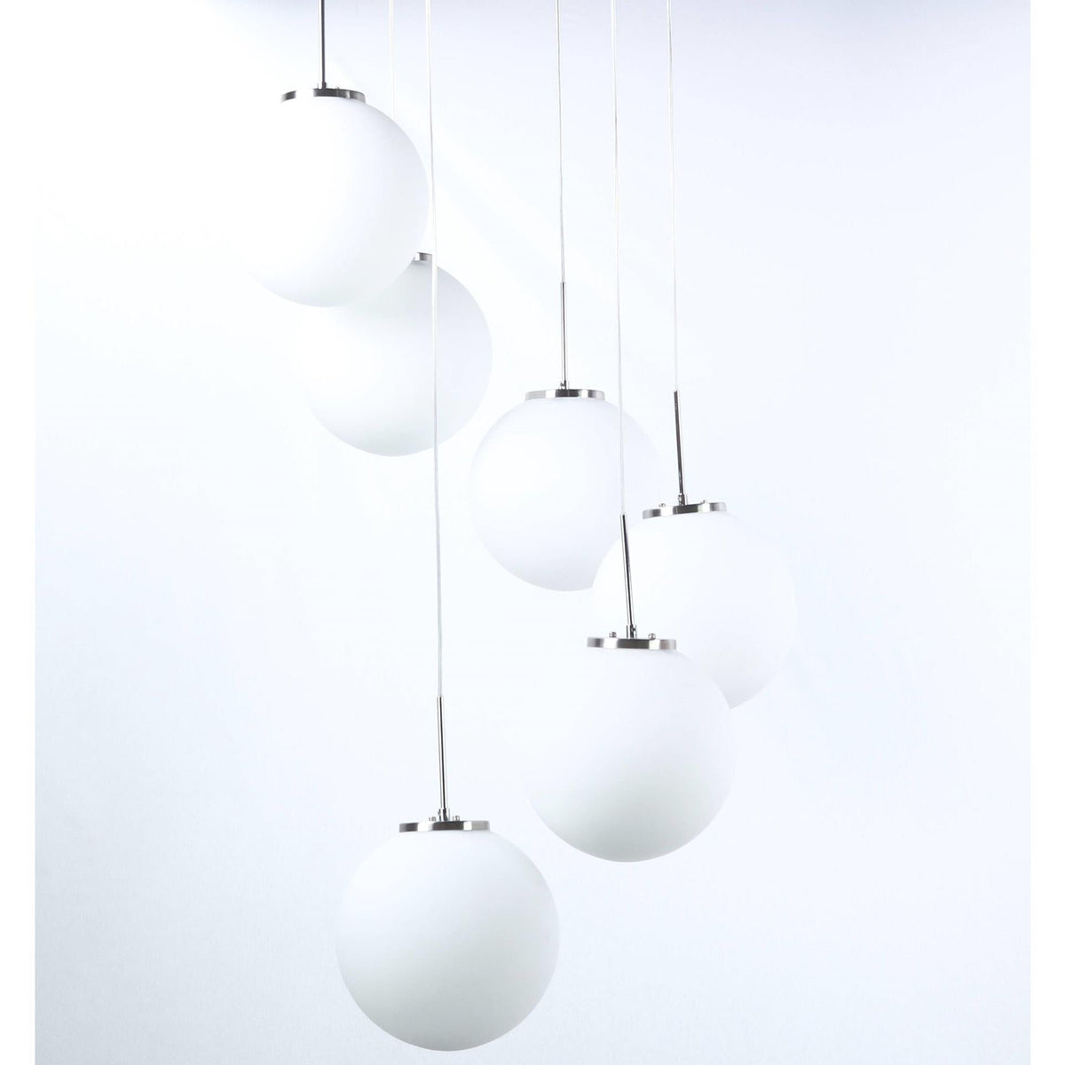 LAMP. COLGANTE NÍQUEL SATINADO 6L E27 60W