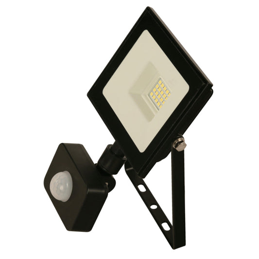 LAMP. LED EXT. REFLECTORA NEGRO 1L 20W 100-265V 4000K (SENSOR DE MOVIMIENTO)