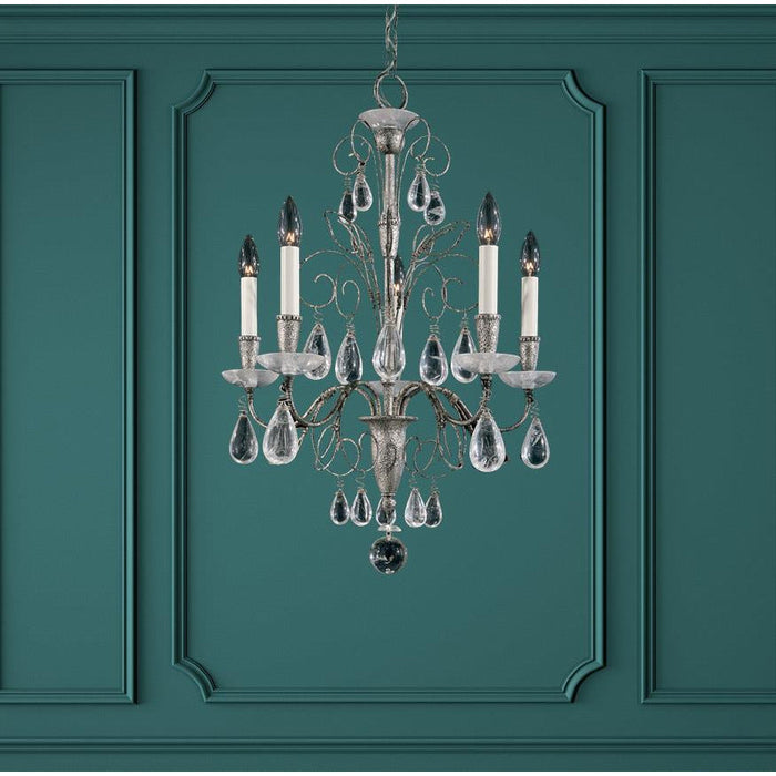 LAMP. COLGANTE TESORO PLATEADO ANTIGUO 5L E12 60W