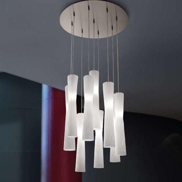LAMP. COLGANTE MINI FRIZE SO6 NIQUEL 6L G9 60W