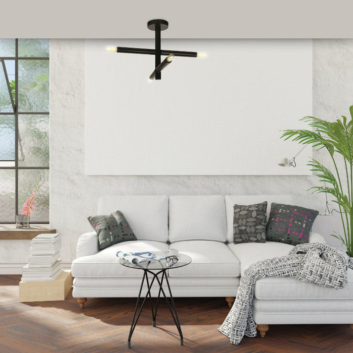 Lámpara Techo Negro 4L E14 40W