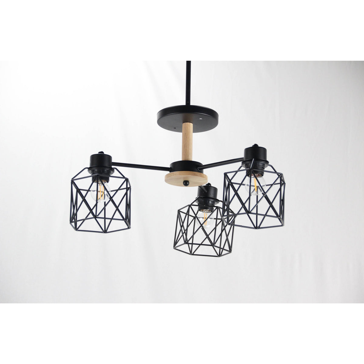 Lámpara Techo Negro 3L E27 40W