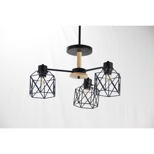 Lámpara Techo Negro 3L E27 40W