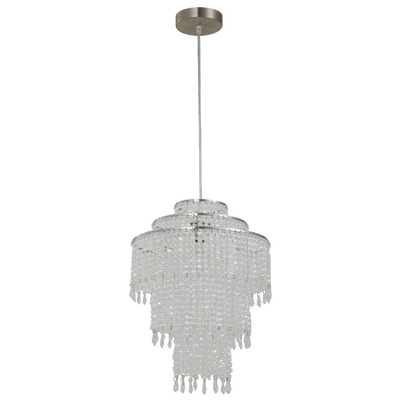 LAMP. COLGANTE NÍQUEL SATINADO 1L E27 40W