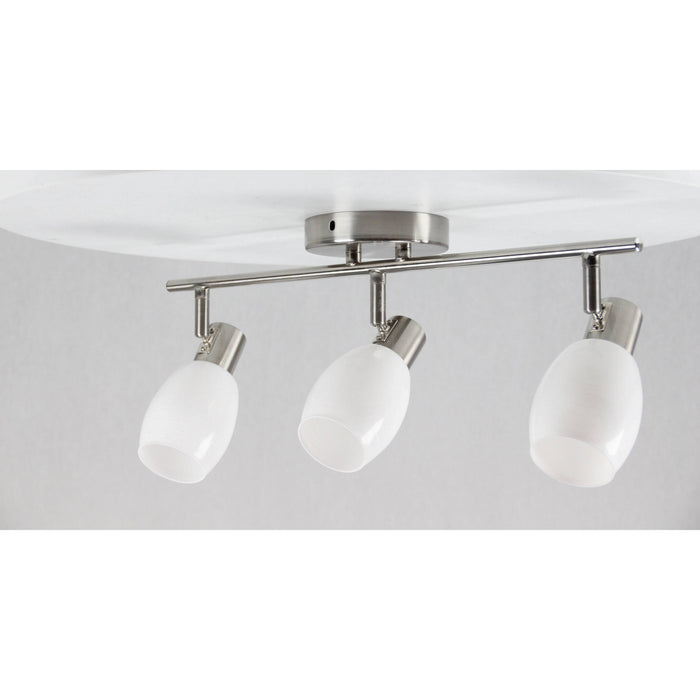 LAMP. TECHO REFLECTORA NÍQUEL SATINADO 3L E14 40W