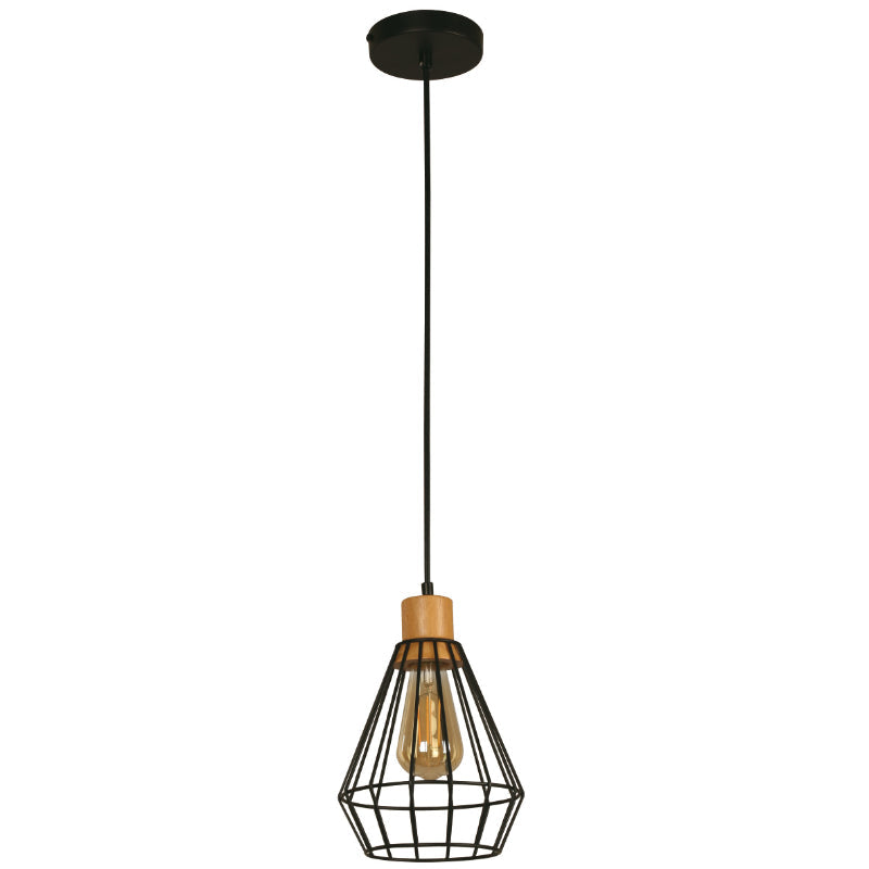 Lámpara Colgante Negro 1L E27 60W