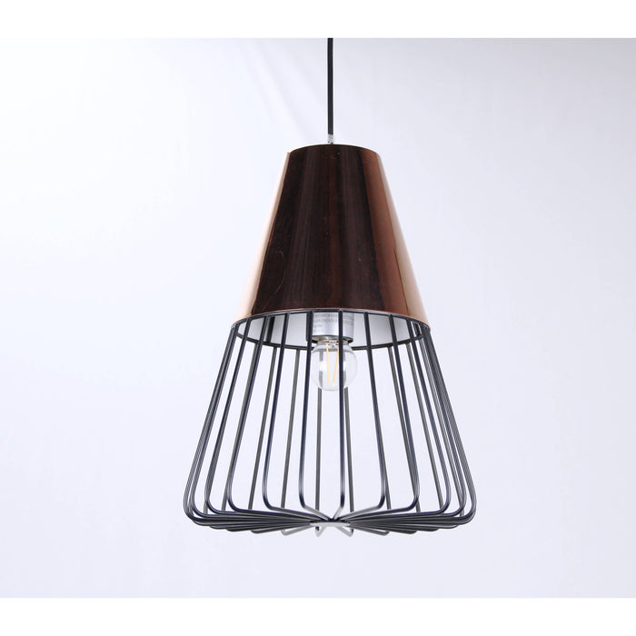 LAMP. COLGANTE COBRE 1L E27 60W