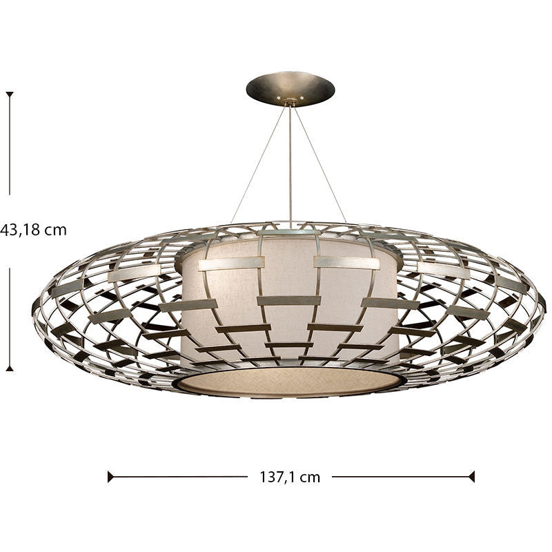 LAMP. COLGANTE ROUND ALLEGRETTO PLATEADO 3L E27 60W