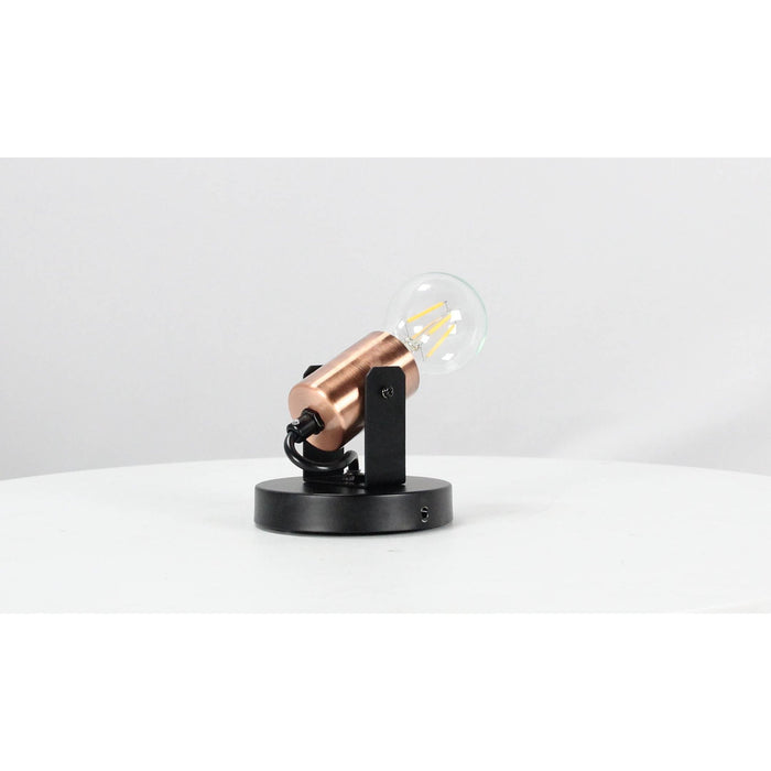LAMP. PARED NEGRO+COBRE ANTIGUO 1L E27 60W