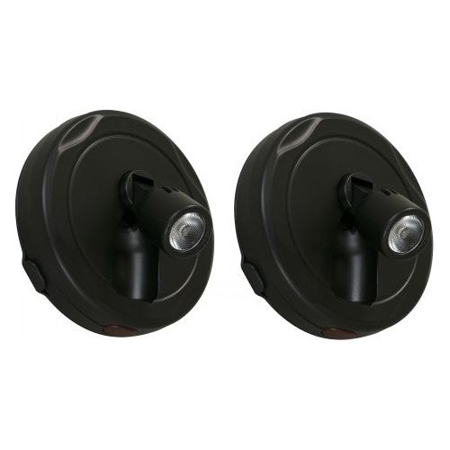 LAMP. REFLECTOR LED NEGRO 0.7W 4.5V 3000K INALAMBRICO 2PIEZAS