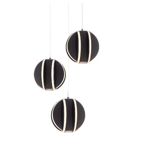LAMP.  LED CHANDELIER CARILLION 12" NEGRO 3000K