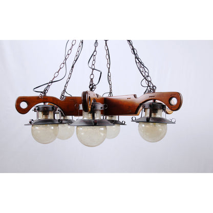 LAMP. COLGANTE MADERA 6L E27 60W