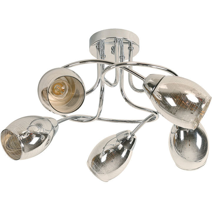 LAMP. TECHO CROMO 5L E27 40W