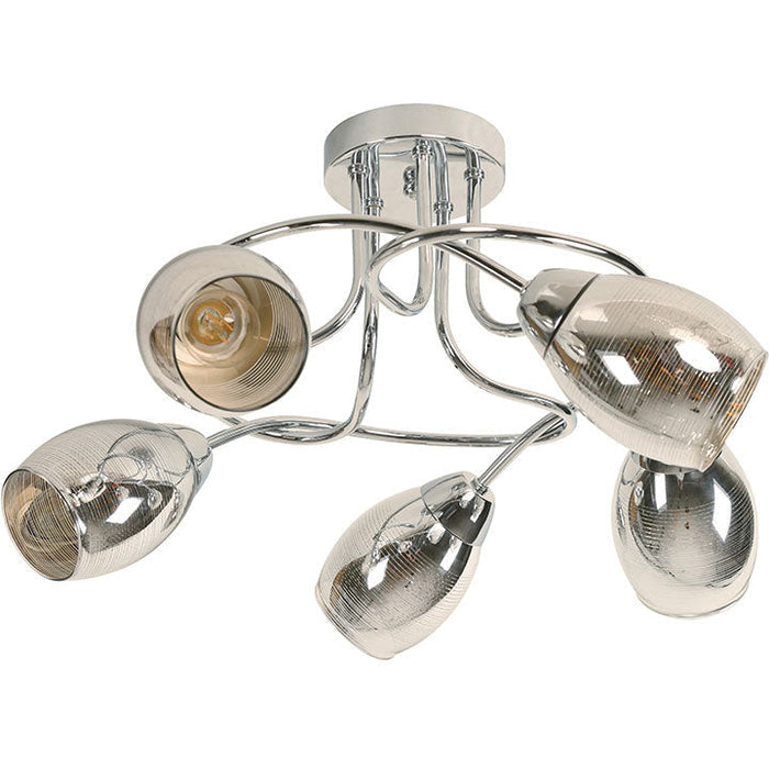 LAMP. TECHO CROMO 5L E27 40W
