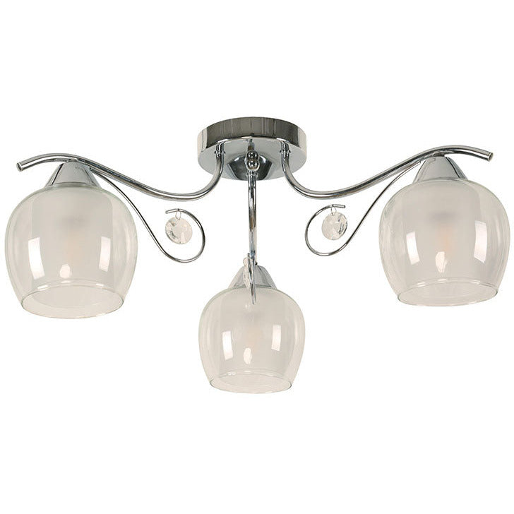 LAMP. TECHO CROMO 3L E27 40W