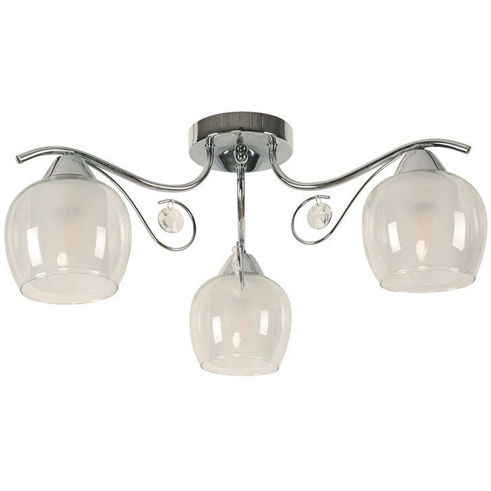 LAMP. TECHO CROMO 3L E27 40W
