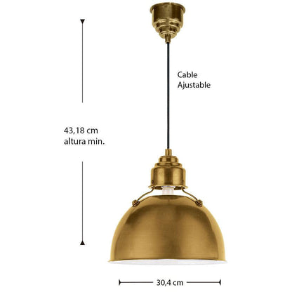 LAMP. COLGANTE EUGENE PEQUEÑA BRONCE 1L E26 150W