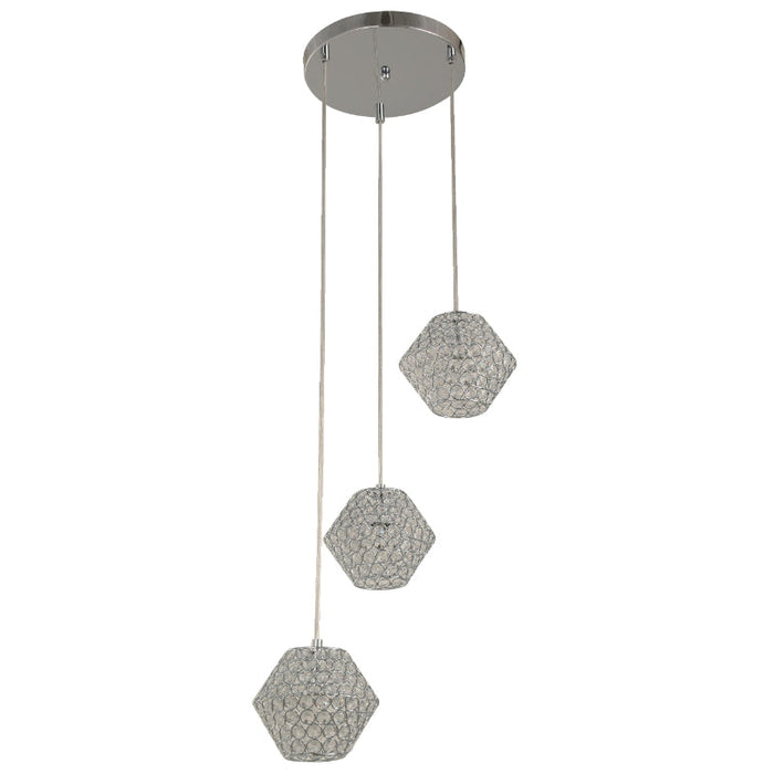 LAMP. COLGANTE CROMO 3L E14 40W
