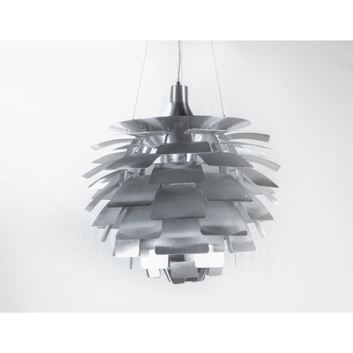 LAMP. COLGANTE PLATEADO 1L E27 100W