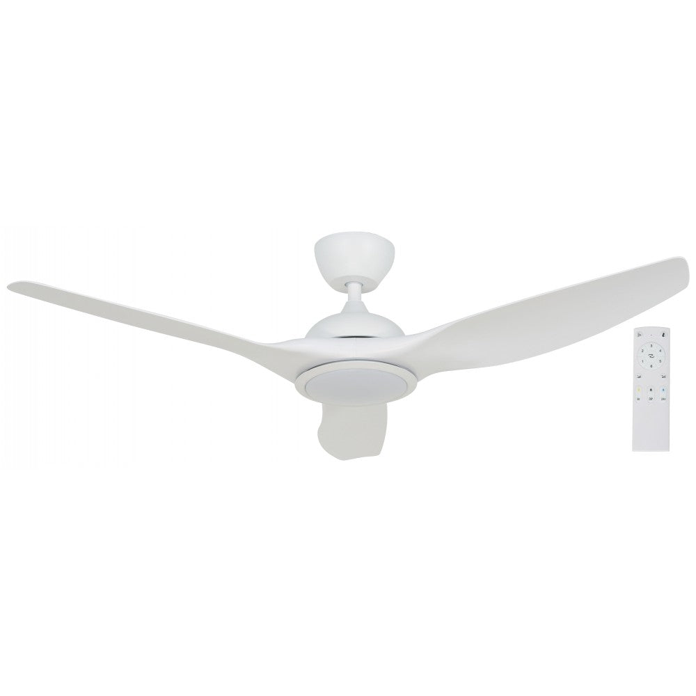 VENTILADOR LED EXT. DE TECHO BLANCO DC 52" 20W 3000/4000/5000K CCT CONTROL REMOTO