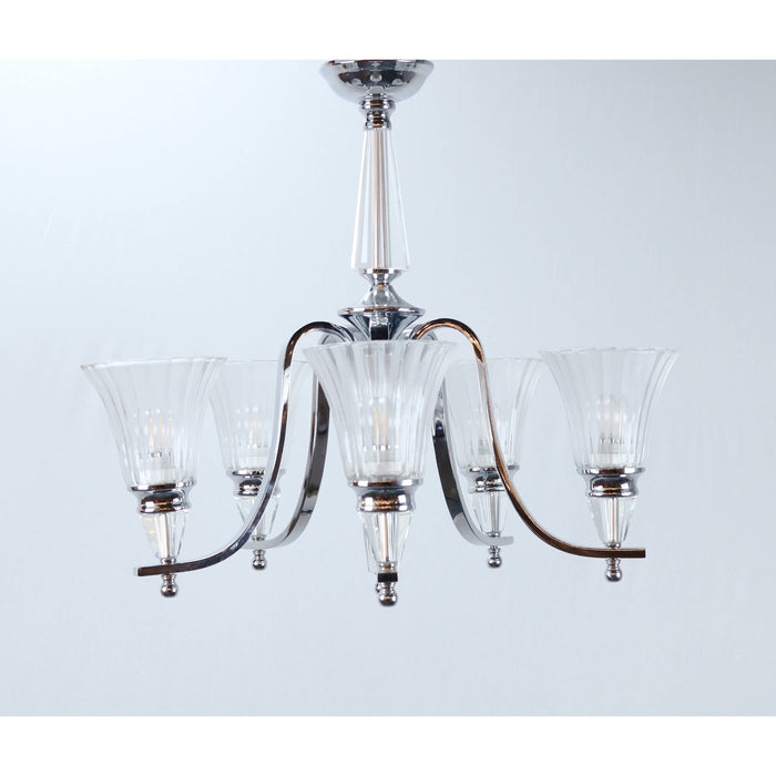 LAMP. COLGANTE CROMO 5L E27 60W