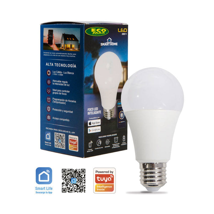 BOMBILLO LED INTELIGENTE A60 E27 10W 120V 2700-6500K