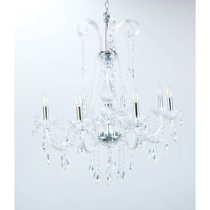 LAMP. COLGANTE CROMO 8L E14 60W