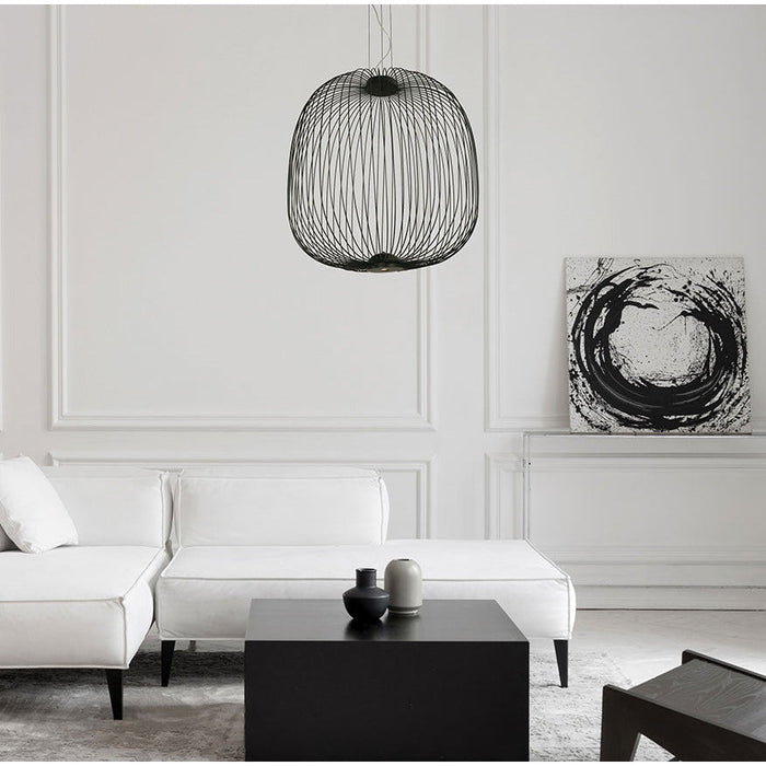 LAMP. COLGANTE NEGRO 1L GU10 50W