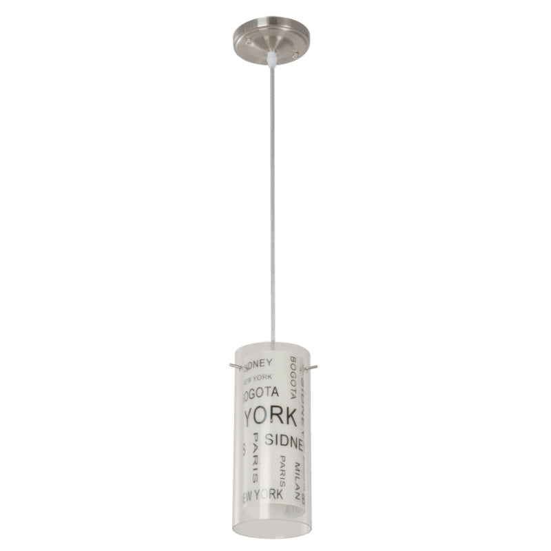 LAMP. COLGANTE NÍQUEL SATINADO 1L E27 60W