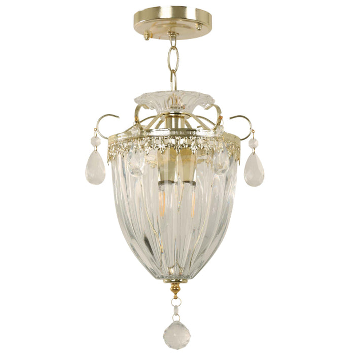 LAMP. COLGANTE BRONCE PULIDO 1L E27 60W