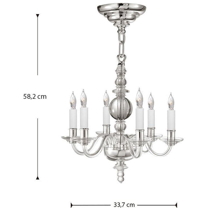 LAMP. COLGANTE CRISTAL MINI ROUND GEORGE II NIQUEL 6L E12 60W