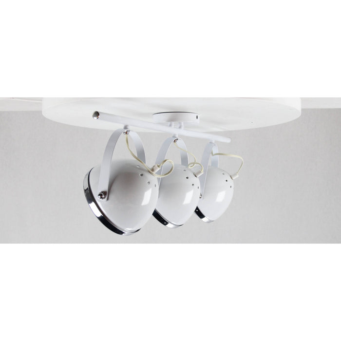LAMP. TECHO REFLECTORA BLANCO+CROMO 3L E27 40W