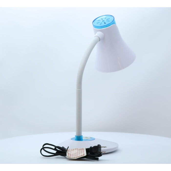 LAMP. ESCRITORIO BLANCO Y AZUL 1L E27 9W