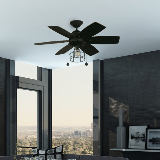 VENTILADOR DE TECHO 36" NEGRO 1L E27 60W