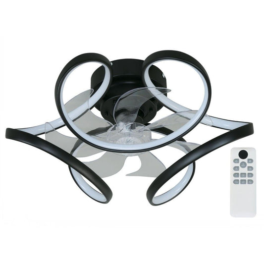 VENTILADOR LED DE TECHO DC NEGRO 35W 3000/4000/6000K CCT CAMBIABLE C/R
