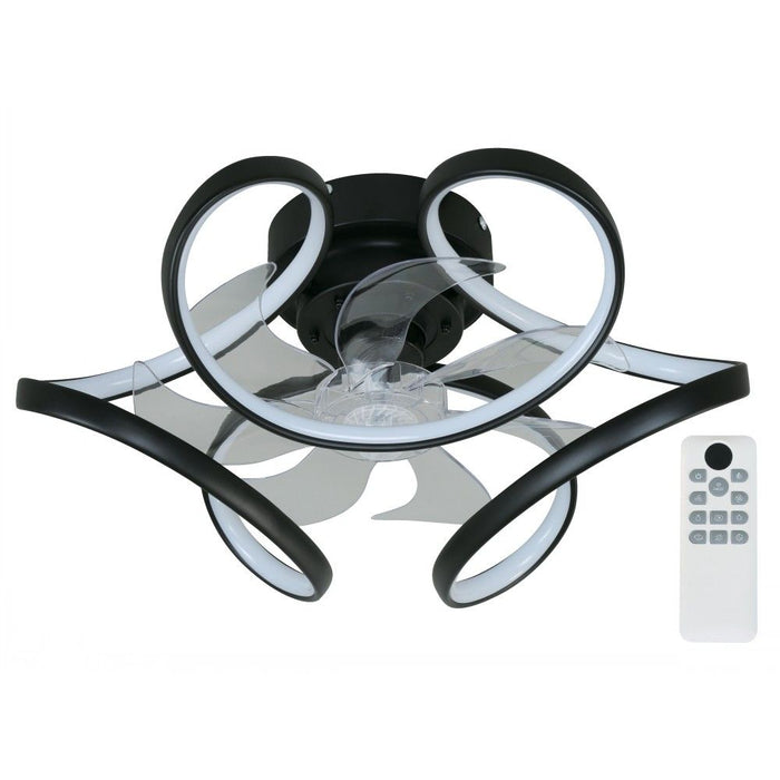 VENTILADOR LED DE TECHO DC NEGRO 35W 3000/4000/6000K CCT CAMBIABLE C/R