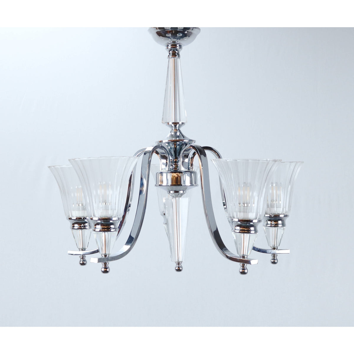 LAMP. COLGANTE CROMO 5L E27 60W